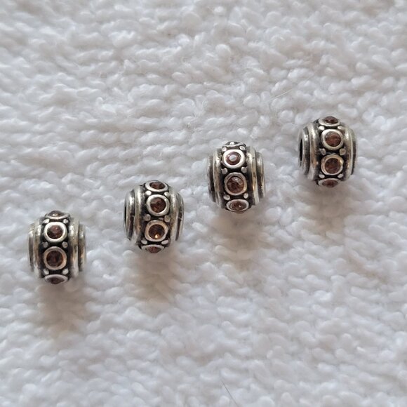 4X Brighton MINI Glam Beads Amber/Topaz Colored Crystals NWOT Retired - Picture 1 of 5